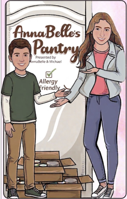 Illustrated portraits of AnnaBelle and Michael, founders of AnnaBelle's Pantry